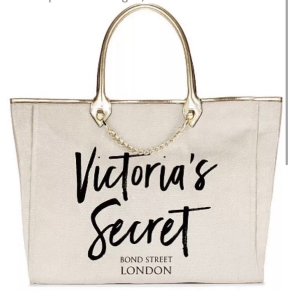 Victoria’s Secret Bond Street London Tote Bag, off-white and black - Picture 7 of 11